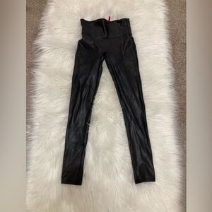 Like new faux leather Spanx leggings Small Petite